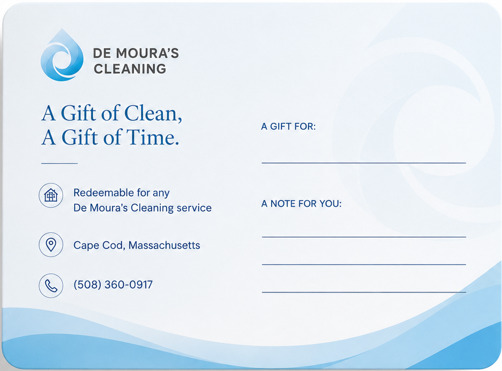De Moura's Cleaning Gift Card - Back
