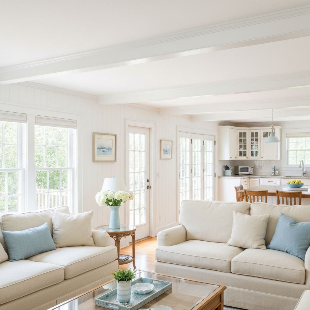 Clean, bright Cape Cod home interior
